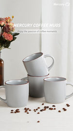 Load image into Gallery viewer, famiware Mercury Coffee Mugs 13 oz, Coffee Mugs Set of 4 with Handle, Cups for Latte, Hot Tea, Cappuccino, Mocha, Cocoa, Light Grey
