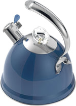 Load image into Gallery viewer, Harriet Tea Kettle Stovetop, 2.5 Quart Whistling Stainless Steel Tea Pot, 3-Layer Base, Unique Ergonomic Handle, Includes Pot Holder &amp; Mat, Electric/Induction/Gas Stovetops Applicable, Blue