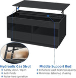 Load image into Gallery viewer, LED Coffee Table with Lift Top Morden Coffee Table with Storage High Gloss Black Sofa Table for Living Room Center Tables Hidden Compartment &amp; 2 Drawers &amp; 2 Open Shelve