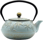 Load image into Gallery viewer, Cast Iron Teapot Tea Kettle with Stainless Steel Infuser for Stovetop Safe Coated with Enameled Interior Japanese Tetsubin with Maple Leaves Pattern(30.4oz/900ml) (Color-5)