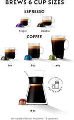 Load image into Gallery viewer, Nespresso Vertuo Next Deluxe Compact and Slim-Fit Design Coffee and Espresso Machine for 6 Cup Sizes of Coffee (Pure Chrome) with Nespresso Vertuo Sample Pack 12 Capsules (2 Items)