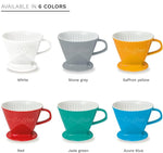 Load image into Gallery viewer, Creano XXL Porcelain Coffee Dripper Red - Ceramic Cone Brewer - Pour Over Coffee Maker - Filter Size 4 - huge and heavy quality 800gr/28oz - 6 Colours availeble