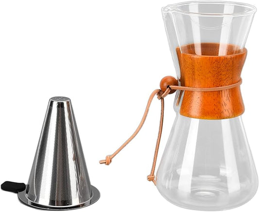 Pour Over Coffee Dripper, Classic Glass Coffee Maker Office Shop Home