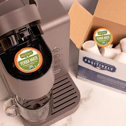 Organic Positively Tea Company, Yerba Mate Tea (Unsmoked), K-Cup Compatible, 96 Pods