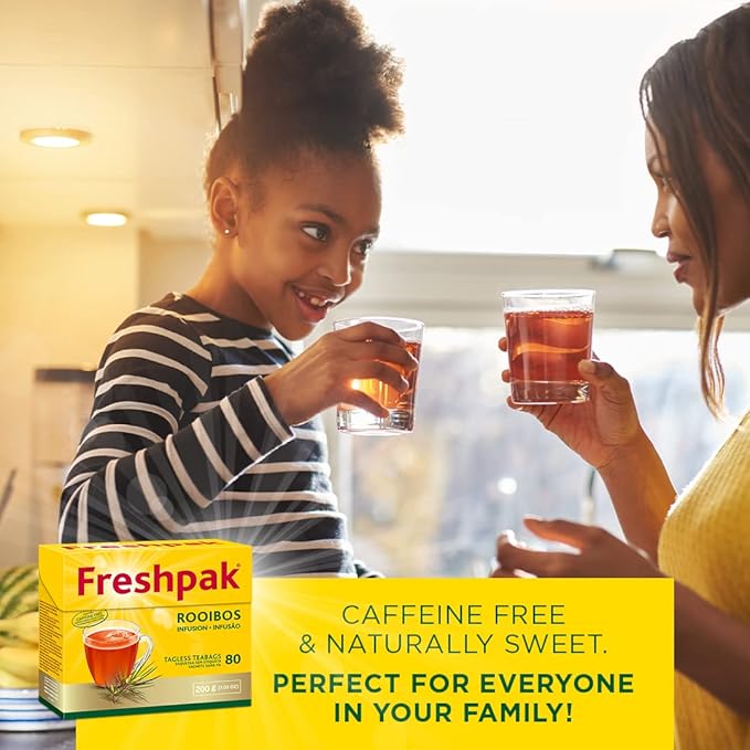 Freshpak Pure Rooibos Tea 80 Tagless Bags, Pure Rooibos and No Rooibos Infusion, New Packaging (Pack of 3)
