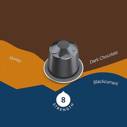 Cru Kafe Lungo Americano Strong USDA Organic Espresso Coffee Capsules (50 Pods) Fairtrade Coffee Pods Compatible with Nespresso Original Line and Pixie Machines