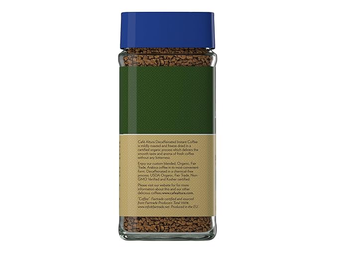 Cafe Altura Decaf Freeze Dried Instant Organic Coffee, 3.53 oz Jar (Pack Of 2)