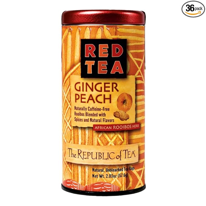The Republic of Tea Ginger Peach Red Tea, 36 Tea Bags
