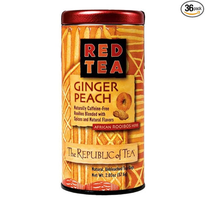 The Republic of Tea Ginger Peach Red Tea, 36 Tea Bags