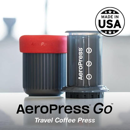 AeroPress Go Travel Coffee Maker & Stainless Steel Filter Bundle