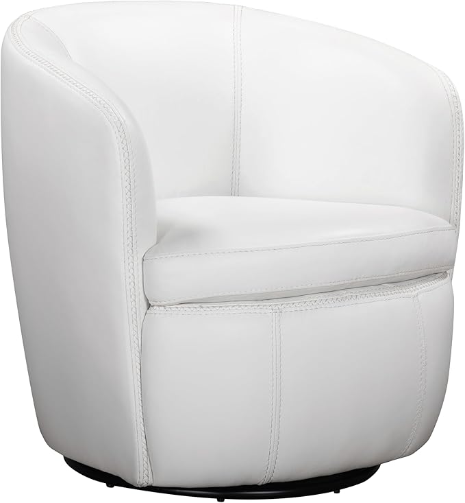 Parker Living Barolo - Snow 100% Italian Leather Swivel Club Chair