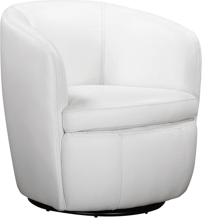 Parker Living Barolo - Snow 100% Italian Leather Swivel Club Chair