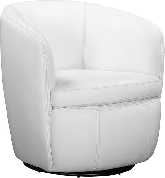 Parker Living Barolo - Snow 100% Italian Leather Swivel Club Chair