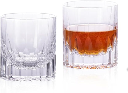 KAMMAK Whiskey Glasses, 7.7 oz (220 ml) Old Fashioned Tumbler, Thick Base Glass with Delicate Rim & Seamless Design for Scotch, Bourbon, Cocktails, Lead-Free Barware