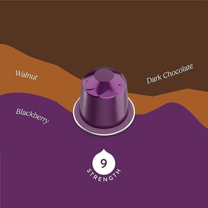 Cru Kafe Dark Roast USDA Organic Espresso Coffee Capsules (50 Pods) Fairtrade Coffee Pods Compatible with Nespresso Original Line and Pixie Machines