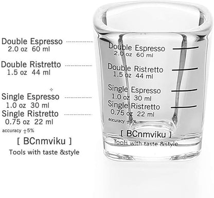 Shot Glasses Measuring cup Liquid Heavy Base Glass Wine Glass Espresso Shot Glass Measurement 2 OZ / 60ML Glass Set for Whiskey, Tequila, Vodka Birthday Gifts Women Men,(Square-4pack)
