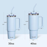 Load image into Gallery viewer, 30 oz Tumbler with Handle, Tumbler with Lid and Straw, Double Wall Vacuum Insulated Travel Mug Stainless Steel Tumbler for Hot and Cold, Cupholder Friendly (Blue)