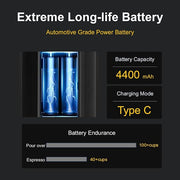 V6 Pro Portable Coffee Grinder Electric, 60 Grind Settings USB-C Rechargeable, 4400mAh for Espresso to Cold Brew, Wireless Rechargeable Coffee Grinders for Travel, Camping, Office