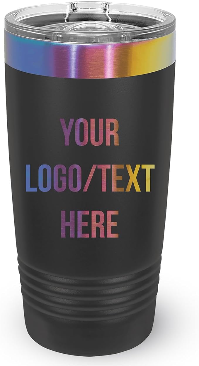 Stainless Steel Tumbler Personalized-Custom Engraved (Charcoal-Aurora, 1 Count (Pack of One))