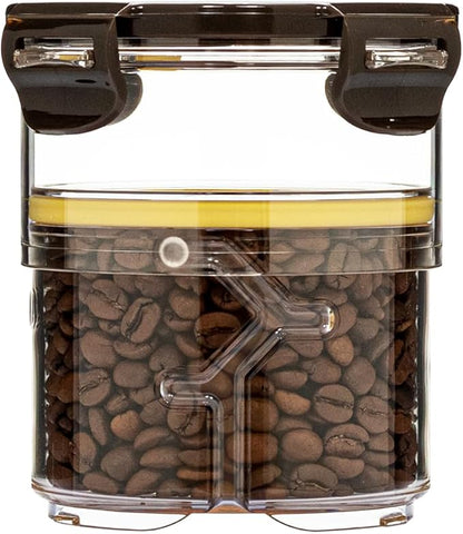 Size Adjustable Coffee Canister - Airtight Storage Container for Coffee Beans and Grounds, Tea, Spice (Small)