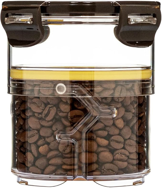 Size Adjustable Coffee Canister - Airtight Storage Container for Coffee Beans and Grounds, Tea, Spice (Small)