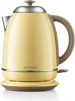 Load image into Gallery viewer, BUYDEEM K640 Stainless Steel Electric Tea Kettle with Auto Shut-Off and Boil Dry Protection, 1.7 Liter Cordless Hot Water Boiler with Swivel Base, 1440W, Mellow Yellow