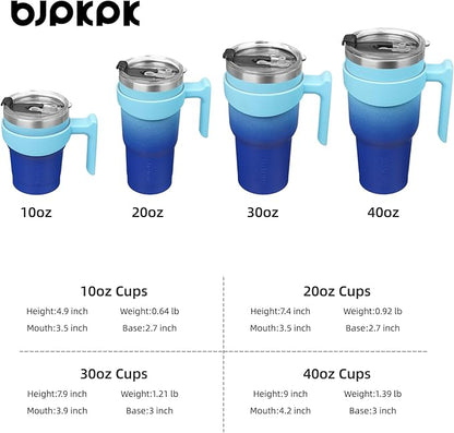 BJPKPK 30 oz Stainless Steel Insulated Tumbler Cups With Handle And Straw And Lid,Sky