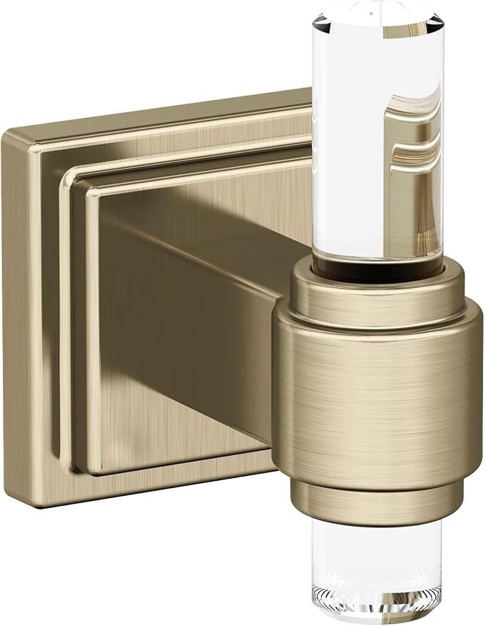 Amerock | Clear/Golden Champagne | Glacio | 5 Piece | Bathroom Accessories Set