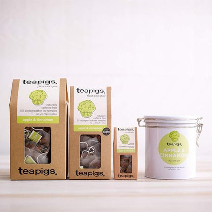Teapigs Apple & Cinnamon Herbal Tea Bags Made With Whole Leaves (6 Pack of 15 Tea bags)
