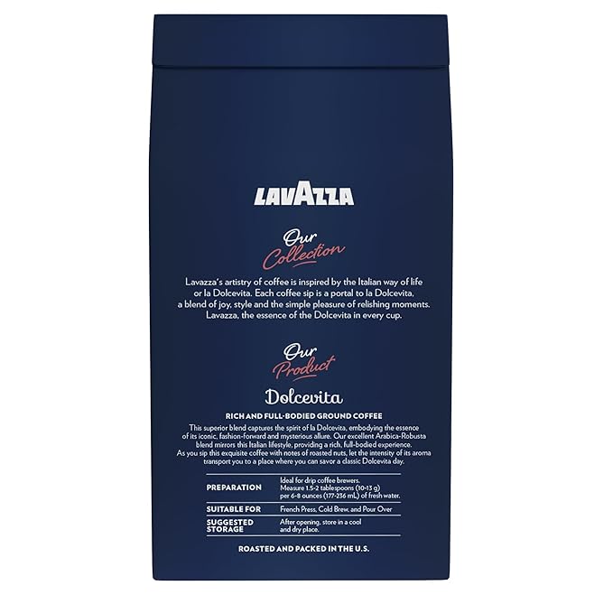 Lavazza Classico Ground Coffee Blend, Medium Roast, Authentic Italian, Blended And Roasted in Italy, Non GMO, Value Pack, A Full bodied with rich flavor and notes of dried fruit, 20 Ounce