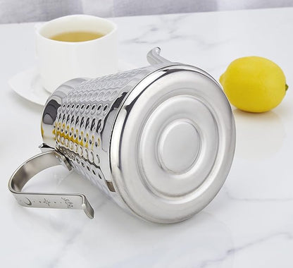 SANQIAHOME 1.6L(54oz) Stainless Steel Hammer Patterned Teapot With Removeable Infuser,Loose leaf cover,Silver