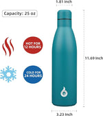 Load image into Gallery viewer, BJPKPK 25oz Insulated Stainless Steel Water Bottles Reusable Metal Travel Sports Water Bottle Keep Cold and Hot,Laguna