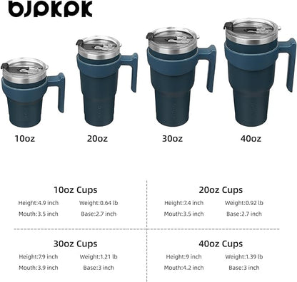BJPKPK 30oz Stainless Steel Double Wall Insulated Tumbler With Handle And Straw Lid,Navy Blue