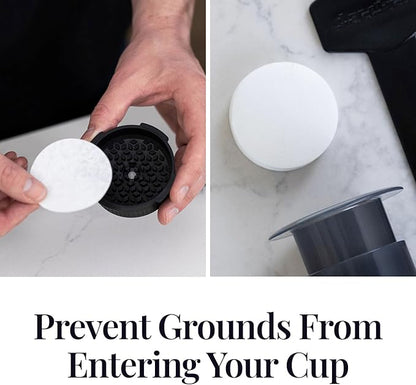 AeroPress Coffee Maker White Paper Micro-Filters, Compostable Coffee Filters Made From White, Chlorine-Free Paper, Fits Standard Size AeroPress Manual Coffee Makers, 350 Count