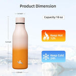 Load image into Gallery viewer, Insulated Water Bottle with Strap,18 oz Double Wall Stainless Steel Vacuum Bottles Metal Water Flask,Coral