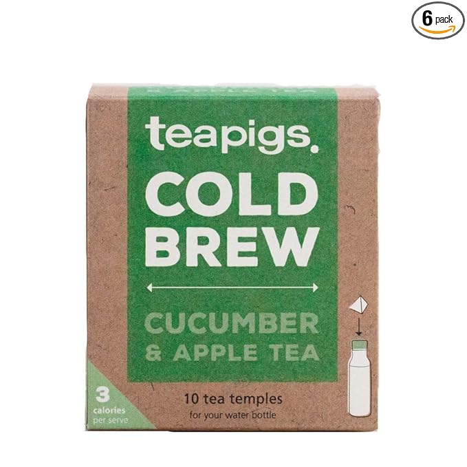 Teapigs Cucumber & Apple Cold Brew Made With Whole Leaves (6 Packs of 10 Tea Bags)