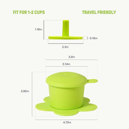 [Holiday Gift] Vietnamese Phin Filter, Plastic Reusable Pour Over Coffee Dripper, Single Cup Coffee Filter with Flower Design for Manual Brewing, Gift for Christmas Thankgiving (Lime Neon)