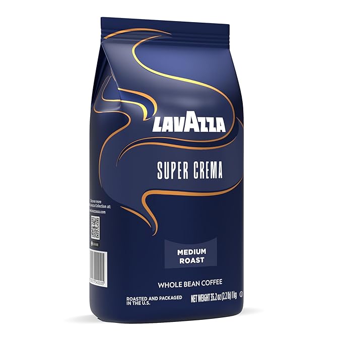 Lavazza Italian "Super Crema" Espresso Whole Bean Value Pack (3 x 2.2 lb bags)