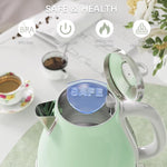 Load image into Gallery viewer, Electric Tea Kettle, 1500W /1.7 Liter Hot Water Boiler Heater Pot, Retro Electric Kettle with Thermometer, Auto Shut-Off &amp; Boil-Dry Protection, BPA Free,Stainless Steel Teapot