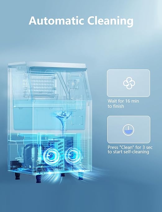 Coolski Commercial Ice Maker Machine, 200LBS/24H Under Counter Ice Maker with 35LBS Ice Storage,Stainless Steel Freestanding Ice Maker for Restaurant, Home, Bar, Office, Party, Outdoor Activities