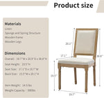 Load image into Gallery viewer, Vintage French Country Dining Room Chairs Set of 8, Linen Dining Chairs With a Square Back, Beige Upholstered Dining Chair, Sillas para Comedor, Kitchen &amp; Dining Room Chair (Beige, Linen, 8Pcs)