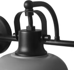 Load image into Gallery viewer, Globe Electric 52065 Gladstone 5-Piece All-In-One Bathroom Set, Matte Black, 3-Light Vanity Light with Matte Gray Metal Shades, Towel Bar, Towel Ring, Robe Hook, Toilet Paper Holder