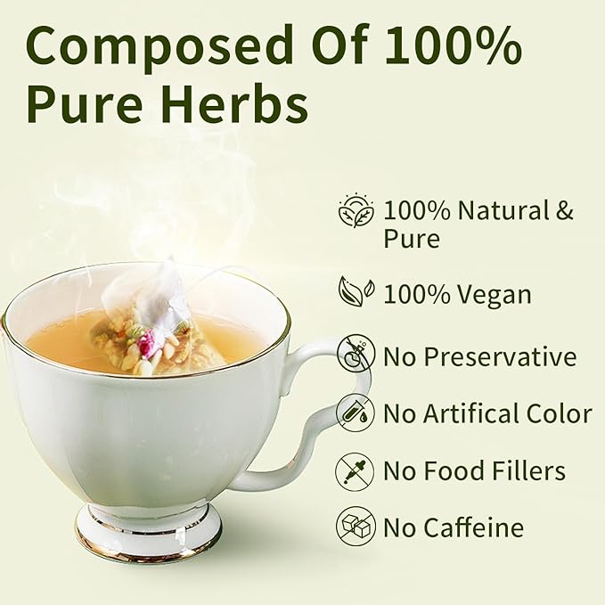 ZenVitality Oil Cleansing Tea Supports Fat Metabolism|Cholesterol Health|Digestive Health Winter Melon Lotus Leaf Tea with Chrysanthemum|Rose|Lemon|Cassia Seed|Hawthorn|Orange Peel|Buckwheat 10g*25Bag