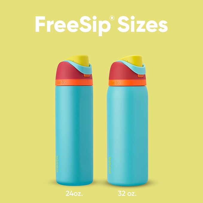 Owala FreeSip Insulated Stainless Steel Water Bottle with Straw, BPA-Free Sports Water Bottle, Great for Travel, 24 Oz, Summer Sweetness