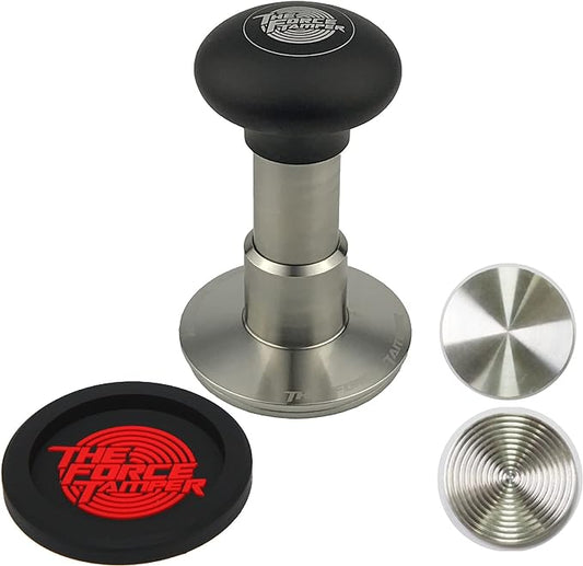The Force Tamper Automatic Impact Coffee Tamper Adjustable Const Pressure and Autoleveling Extend Set New (Jelly, 58.35mm)
