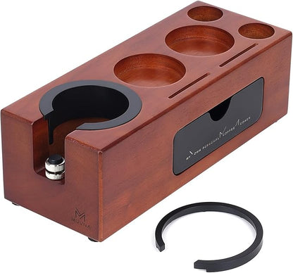 Espresso Tamping Station - Wooden Organizer Fits Breville Machines 51-58mm Portafilter Holder, Tamper, Distributor, Espresso Accessories Storage Multifunctional