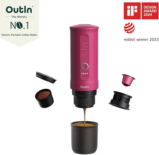 OutIn Nano Complete set Portable Espresso Machine with Double Shot Accessorries and Carry Bag