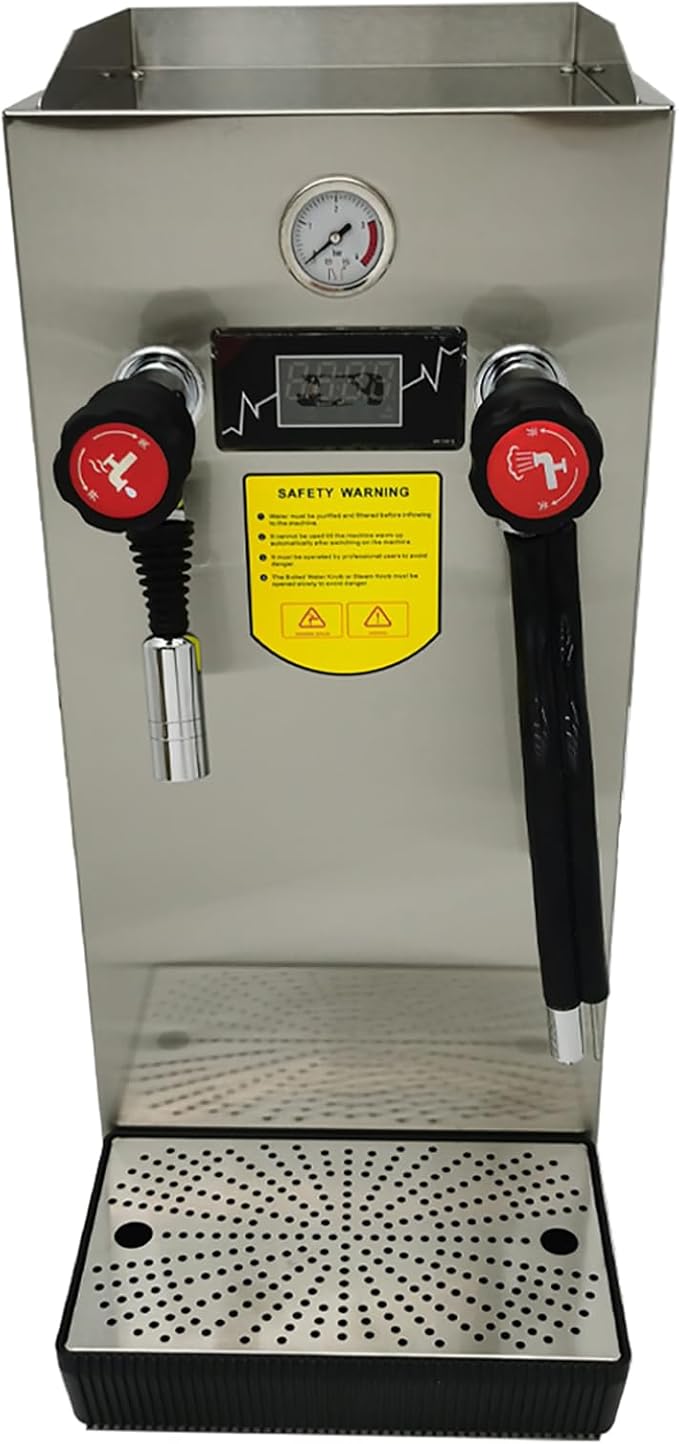 220V Stainless Steel Commercial Steam Boiling Water Frothing Machine 12L Milk Frother Electric Milk Foam Maker 2000W