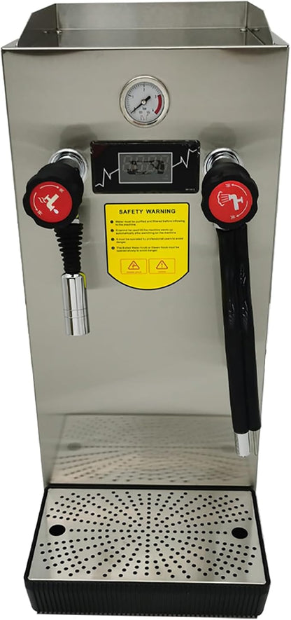 220V Stainless Steel Commercial Steam Boiling Water Frothing Machine 12L Milk Frother Electric Milk Foam Maker 2000W