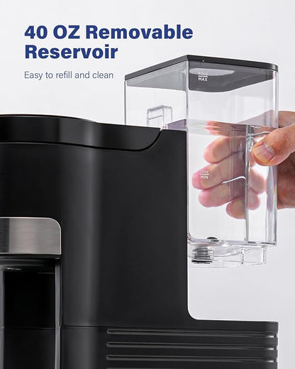 SHARDOR 3 in 1 Single Serve Coffee Maker, K Cup Pod Coffee Maker Compatible with Grounds & Teas, 6 to 14oz Brew Sizes, 40oz Removable Water Tank, Easy to Use, Black